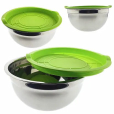 миска нерж 4л+пласт кришка Unique 1517
