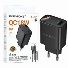 Зарядка блок 1юсб Borofone BA95A 3а QC