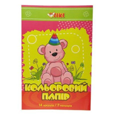 Папір кольоровий 14л Тики 50902