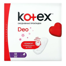 Щоденки Kotex супер дезодоровані 52шт