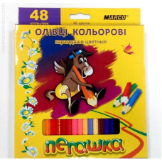 Олівці 48шт воскові Пегашка