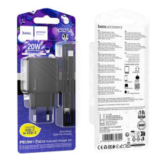 Зарядка блок 1юсб+Type C Hoco CS25А 3.1а 20W
