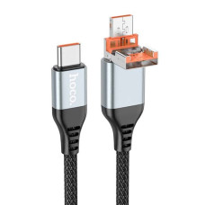 Шнур зарядка тип С Hoco U128 1.2м 60W 2в1