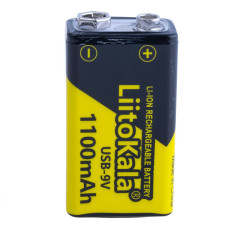 Акум батарейка Крона LiitoKala 1100mAh 9v тип с