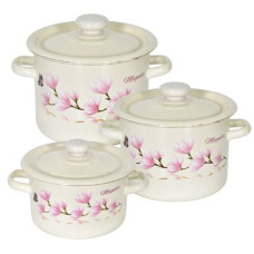 Набір емаль посуду 822 Магнолія молочна