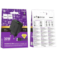 Зарядка блок 1юсб+Type C Hoco CS84А 3а 30W