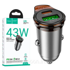 Авто зарядка 1юсб+Type C Hoco NZ16A 3.1а 43W