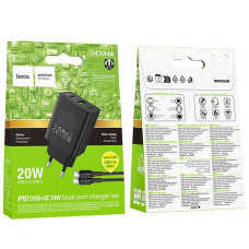 Зарядка блок 1юсб+Type C Hoco CS94А 3А 20w