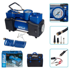Компресор авто.Vitol K-74 150psi/15a/86l 2 циліндра