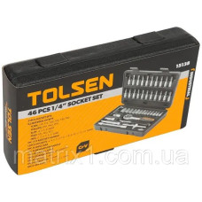 Набір головок+тріщ. 1/4 46од Tolsen 15138