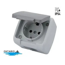Розетка накл. 1-я кришка земля Ledium Ontario Nr113