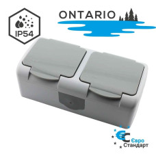 Розетка накл. 2-я кришка земля Ledium Ontario Nr14