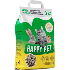Наповнювач деревя'ний світлий 2.5кг Happy pets